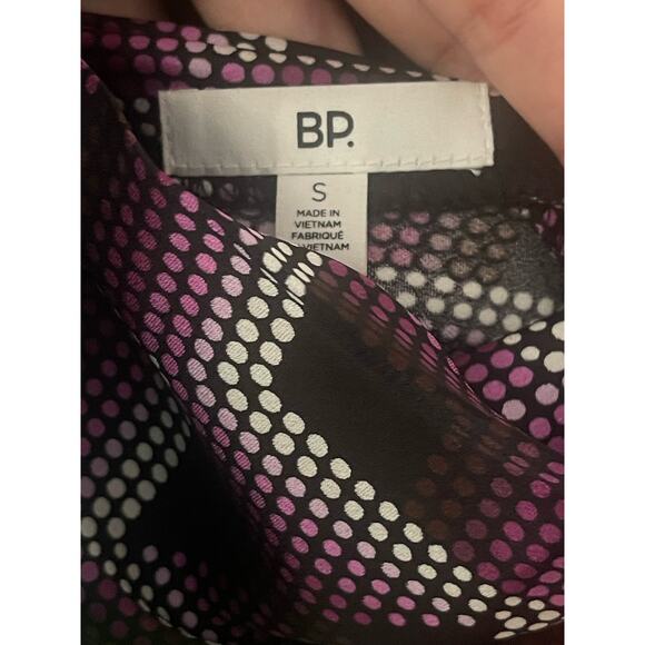 BP. Gender Inclusive Cowl Neck Satin Mini Dress In Purple Liza Print Size Small - Picture 9 of 9